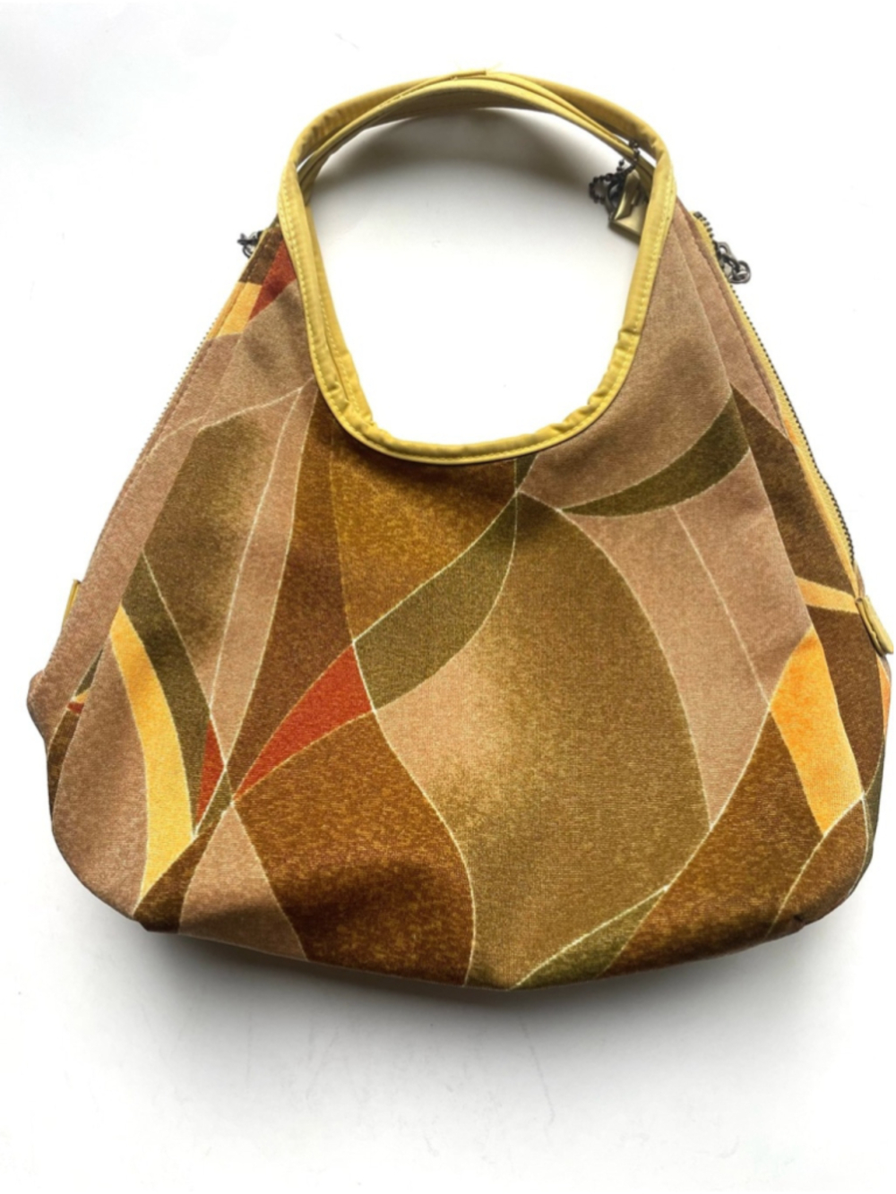 Jeanne Lottie Abstract Print Hobo Shoulder Bag Canvas Large Zip Totey handbag